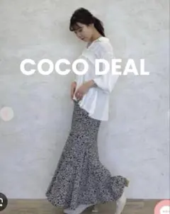 未使用に近い♡COCO DEAL フラワープリントハイウエストマーメイドスカート