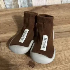 SELF-CARE ブラウン ベビーシューズ ソックスシューズ