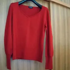 美品 INDIVI ニット 薄手 レッド 赤 上品