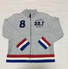 キッズ　ミキハウス　DOUBLE.B トレーナー生地のジャケット カーディガン