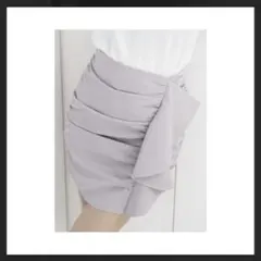 新品　リゼクシー　ギャザーフリルミニスカート　グレー