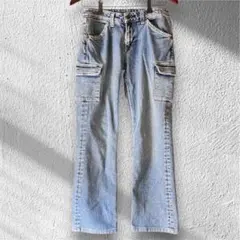 【匿名配送】ストレートデニム ライトブルー レディース ジーンズ Sサイズ