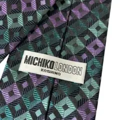 MICHIKO LONDON KOSHINO シルクネクタイ 総柄 幾何学模様のサムネイル