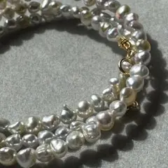 希少/ロング94cm】12連 アコヤ真珠 ケシパール ネックレス テリ強