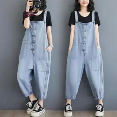 大きいサイズ サロペット　オーバーオール　レディース 春夏　 新品 デニム