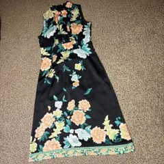 美品◆【スーナウーナ】シノワズリ風チャイナドレス ワンピース 花柄 パーティー◆