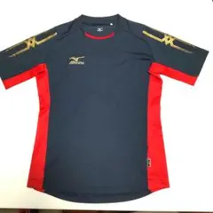 MIZUNO スポーツシャツ ネイビー レッド Sサイズ プラクティス