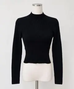 SNIDEL ベーシックハイネックリブプルオーバー ブラック