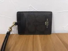 COACH ブラック レザーパスケース