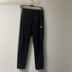 adidas アディダス トラックパンツ ジャージ 黒 白ライン M