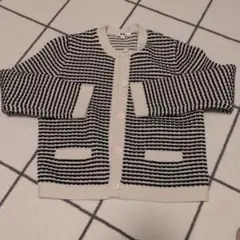 UNIQLO　ニットショートジャケット　ストライプ　サイズＬ