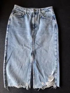 ZARA ダメージデニムロングスカート