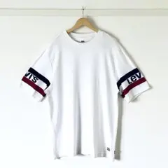 【良品】リーバイス 袖ライン 半袖Tシャツ 白 メンズL クルーネック アメカジのサムネイル