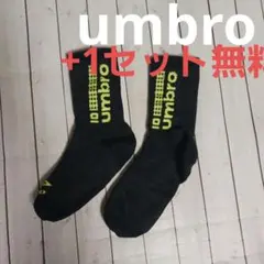 umbro キッズソックス 黒/黄緑　18㎝ぐらい 冬用のサムネイル