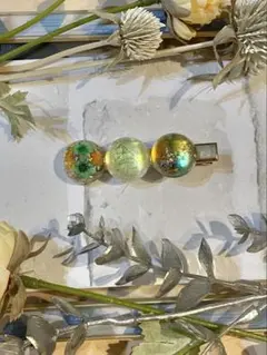 H2506001G レジン ドライフラワー ヘアピン