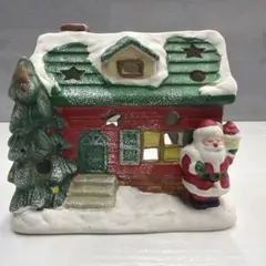 クリスマスキャンドルハウス　陶器製 オブジェ サンタクロース