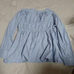 テチチ　ブラウス　水色ストライプ　フリーサイズ