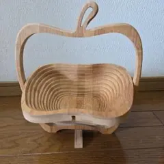 木製　 リンゴ型 バスケット