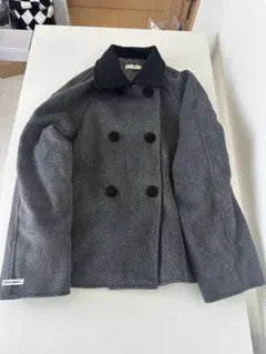 ウール混合 ダブルブレストピーコート