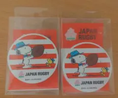 スヌーピー ラグビーリボンマグネット 2個セット　レア　ラグビーワールドカップ スヌーピー ラグビーリボンマグネット 2個セット レア ラグビー