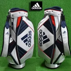adidas/アディダス ゴルフ キャディバッグ９型【トリコロール】美品！のサムネイル