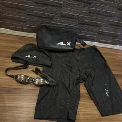 AthleX メンズ 水着 4点セット フィットネス 競泳水着 Lサイズ