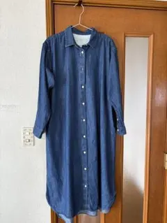 無印良品 婦人洗いざらしデニム長袖シャツワンピース
