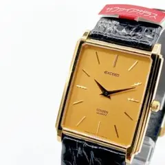稼働 CITIZEN EXCEED 腕時計 純正一体型ベルト スクエア 3695 - メルカリ