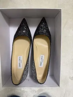 JIMMY CHOO グリッター ポインテッドトゥパンプス 40