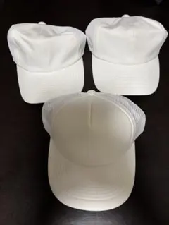 ZETT白野球帽 （2個）白キャップ（1個）