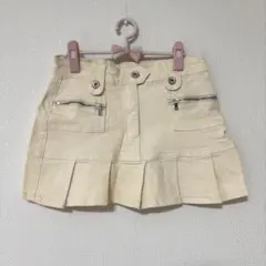 SHEIN ミニプリーツデニムスカート ホワイト