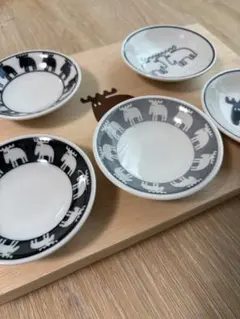 【新品未使用】moz sweden 小皿 5枚セット エルク ヘラジカ 北欧のサムネイル