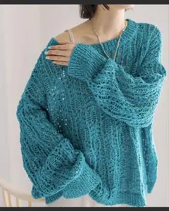 mystic 透かし柄編みニット