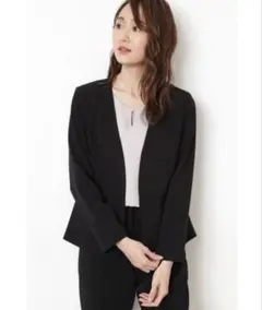 ナチュラルビューティーベーシック　ブラック　ノーカラージャケット