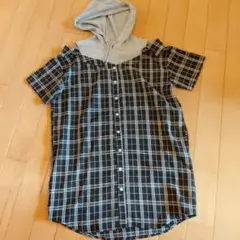 Lovetoxic チェック柄 半袖シャツワンピースM (150)　美品のサムネイル