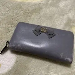 GGロゴ リボンモチーフ ラウンドファスナー長財布