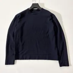 美品 ザノーネ 12G ウールソリッド クルーネック ニット セーター 50