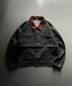 MandO 衿コーデュロイ デ二ムトラッカージャケット ブラック　Mサイズ