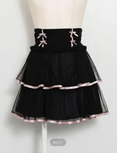 ドットチュールフリルティアードスカート