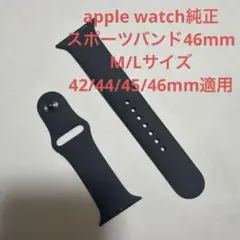 純正 アップルウォッチ46mm M/Lスポーツバンド・ブラック