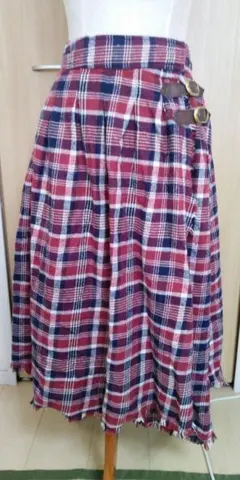 OLIVE des OLIVEチェックの巻きスカート