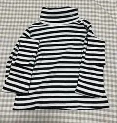 NICE CLAUP ストライプタートルネック