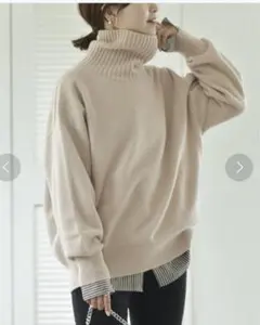 極美品☆スピック＆スパン　ウールカシミヤ タートルネックプルオーバー