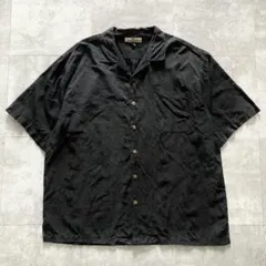 Tommy Bahama 高級シルク アロハシャツ 総柄 開襟 黒 木ボタン - メルカリ