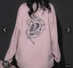 pium melty cake オーバーサイズロングTシャツ ピンク - メルカリ