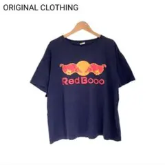 アニマルTシャツ　オマージュ　レッドブル　ネイビー　プリント　半袖　４L