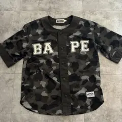 A BATHING APE カモ柄 メッシュ ベースボールシャツ S - メルカリ