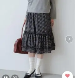 フリルスカート ひざ丈スカート