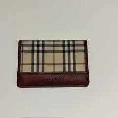 BURBERRY バーバリー　名刺入れ　ボルドー　カードケース　チェック