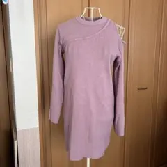 紫 パープル オフショル 肩出し ワンピース ミニ スカート